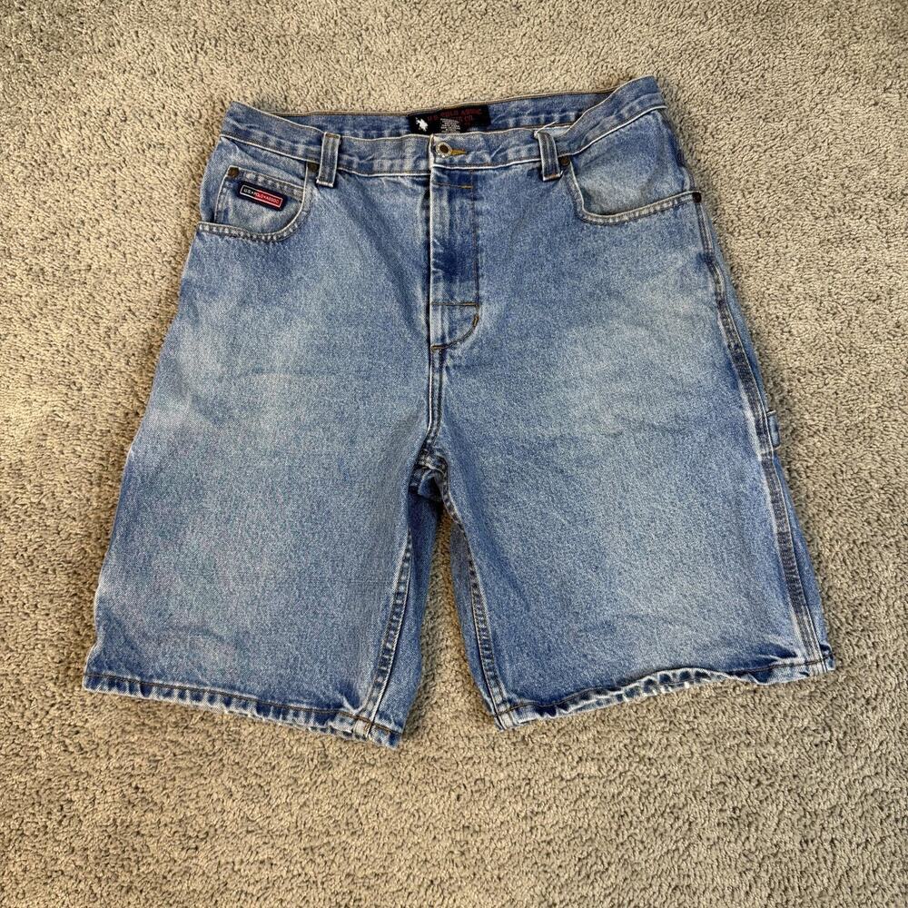 VINTAGE U.S. Polo Assn Jorts Mens 34 Jean Shorts Baggy Skater Carpenter